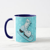 Ice Skate I Skate Personalized Mug Cup in Blue Mok (Links)