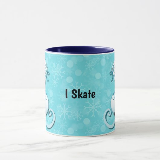 Ice Skate I Skate Personalized Mug Cup in Blue Mok (Midden)