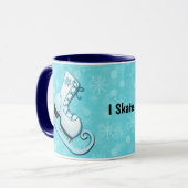 Ice Skate I Skate Personalized Mug Cup in Blue Mok (Voorkant links)