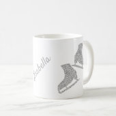 Ice skate mok figuur schaatsen paarlzilver glitter (Voorkant rechts)