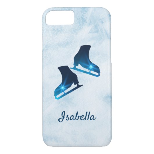 Ice skate phone case figuren blauwe schaatsen (Achterkant)