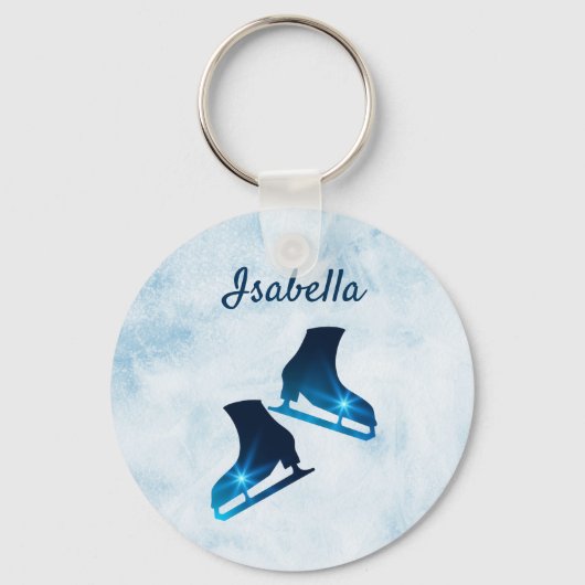 Ice skate sleutelhanger afbeelding schaats blauwe (Voorkant)