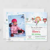 Ice skate verjaardagsuitnodiging Winteruitnodiging Kaart (Voorkant)