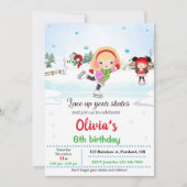 Ice skate verjaardagsuitnodiging Winteruitnodiging Kaart (Voorkant)