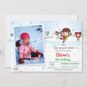 Ice skate verjaardagsuitnodiging Winteruitnodiging Kaart (Voorkant)