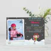 Ice skate verjaardagsuitnodiging Winteruitnodiging Kaart (Staand voorkant)