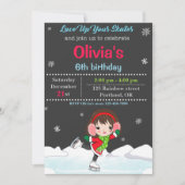 Ice skate verjaardagsuitnodiging Winteruitnodiging Kaart (Voorkant)