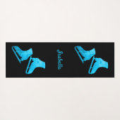 Ice skate yoga mat schaats pair patroon turquoise (Achterkant (horizontaal))