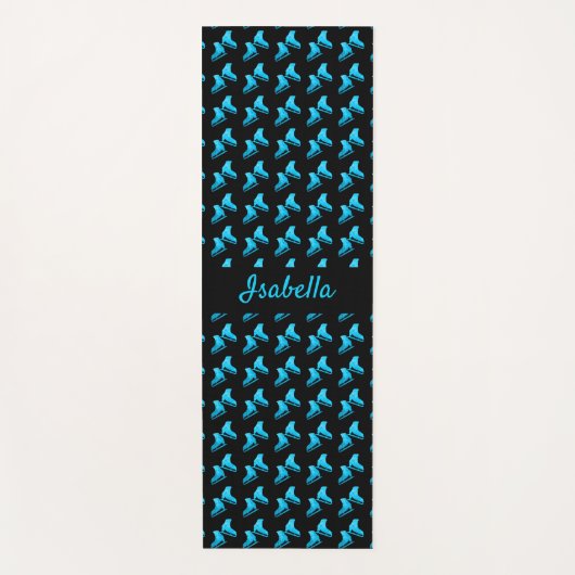 Ice skate yoga mat schaats pair patroon turquoise (Voorkant)
