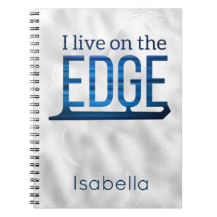 Ice skateboarder live op edge blue Silver Notitieboek