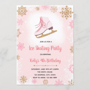 Ice skateparty-uitnodiging kaart