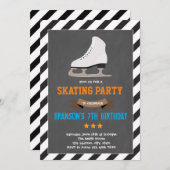 Ice skateparty-uitnodiging kaart (Voorkant / Achterkant)