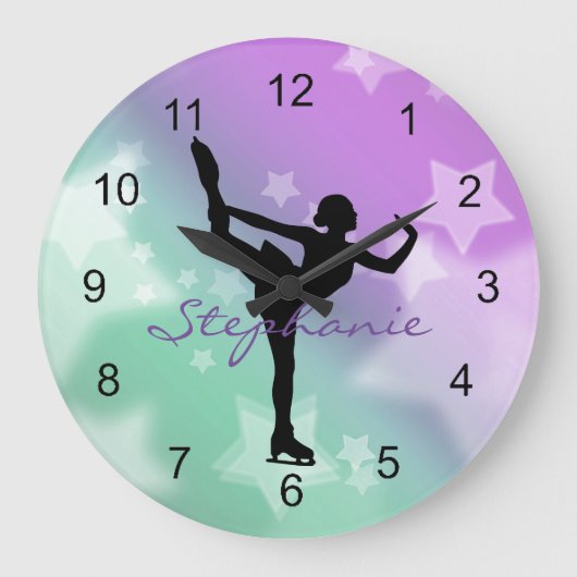 Ice Skater Design Wall-vergrendeling Grote Klok (Voorkant)