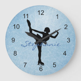 Ice Skater Design Wall-vergrendeling Grote Klok