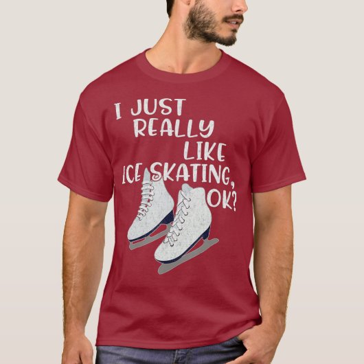 Ice Skater Gift Ik hou echt van ijsschaatsen T-shirt (Voorkant)
