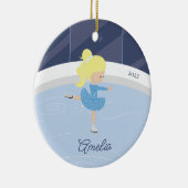 Ice Skater Girl Dated Ceramic Ornament (Rechts)
