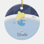 Ice Skater Girl Dated Ceramic Ornament (Voorkant)