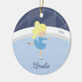 Ice Skater Girl Dated Ceramic Ornament (Links)