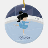 Ice Skater Girl Dated Ceramic Ornament (Voorkant)