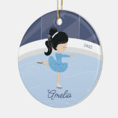 Ice Skater Girl Dated Ceramic Ornament (Links)