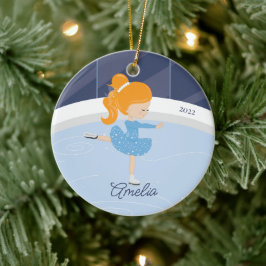 Ice Skater Girl Dated Keramisch Ornament