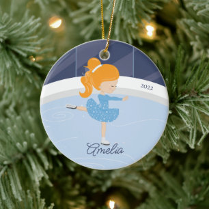 Ice Skater Girl Dated Keramisch Ornament