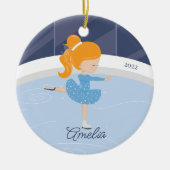 Ice Skater Girl Dated Keramisch Ornament (Voorkant)