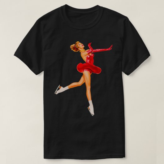 Ice Skater in rood T-shirt (Design voorkant)