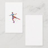 Ice skater in watercolor visitekaartje (Voorkant / Achterkant)