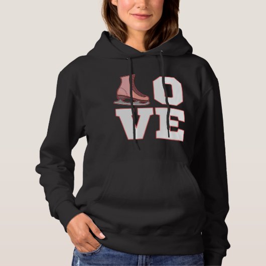 ICE SKATER LOVE Cijfer Skipraft Hoodie (Voorkant)