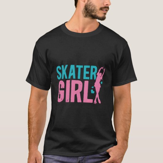 Ice Skater Meisje Figuur Skaters Thema T-shirt (Voorkant)