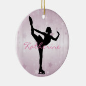 Ice Skater roze sterren Ornament (Rechts)
