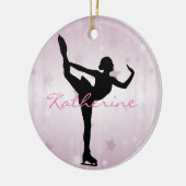 Ice Skater roze sterren Ornament (Links)