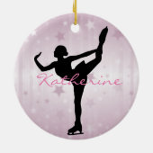 Ice Skater roze sterren Ornament (Achterkant)