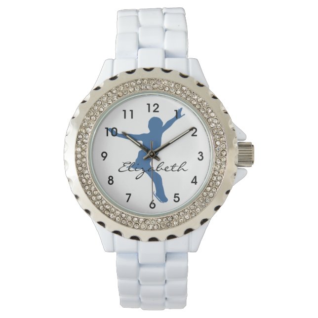 Ice Skater Silhouette Horloge (Voorkant)