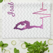 Ice Skater Towel blade, hartslag roze tot rode ste Theedoek (Gevouwen)