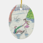 Ice Skaters Keramisch Ornament (Voorkant)