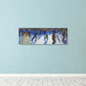Ice skaters kerst fayre Fair Hyde Park Canvas Afdruk (Insitu (Houten vloer))