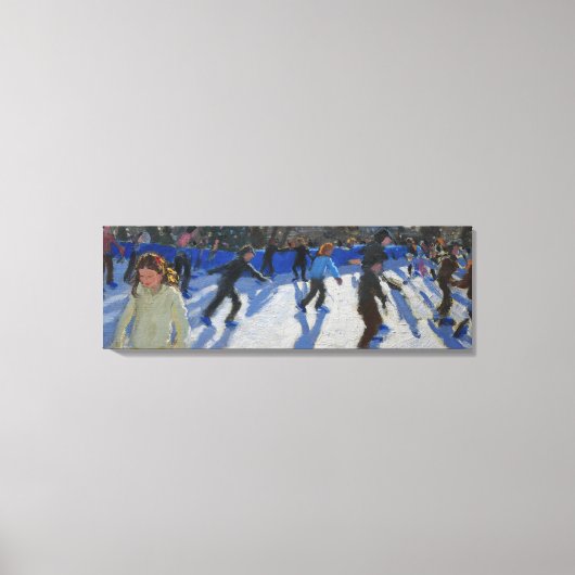 Ice skaters kerst fayre Fair Hyde Park Canvas Afdruk (Voorkant)
