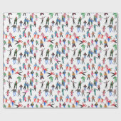 Ice Skaters-kerstgeleidepapier Cadeaupapier (Vlak)
