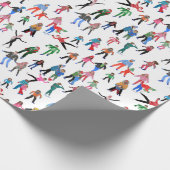 Ice Skaters-kerstgeleidepapier Cadeaupapier (Hoek)