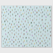 Ice Skaters op Lake │ schaatsen kerstwinter Cadeaupapier (Vlak)