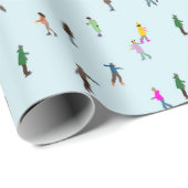 Ice Skaters op Lake │ schaatsen kerstwinter Cadeaupapier (Rol Hoek)