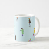 Ice Skaters op Lake │ schaatsen kerstwinter Koffiemok (Voorkant rechts)