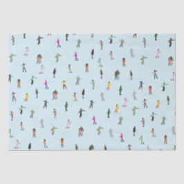 Ice Skaters op Lake │ schaatsen kerstwinter Tissuepapier