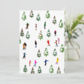 Ice Skaters Pine │ ijsschaatsen kerstwinter Kaart (Staand voorkant)