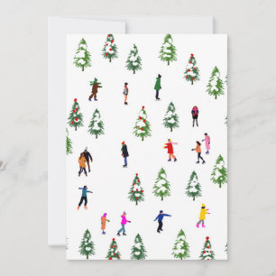 Ice Skaters Pine │ ijsschaatsen kerstwinter Kaart