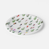 Ice Skaters Pine │ ijsschaatsen kerstwinter Papieren Bordje (Gekanteld)