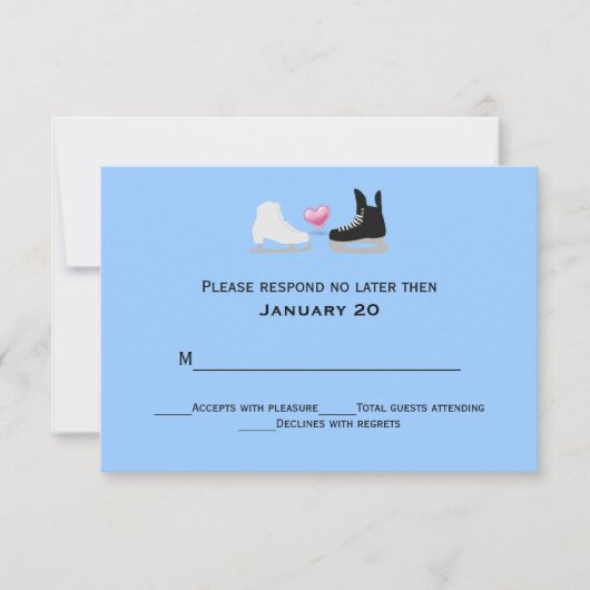 Ice Skaters Wedding RSVP-kaart RSVP Kaartje (Voorkant)
