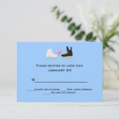 Ice Skaters Wedding RSVP-kaart RSVP Kaartje (Staand voorkant)